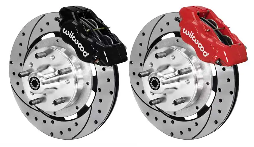 Wilwood 12 Inch 4 Piston Drilled Black & Red Calipers
