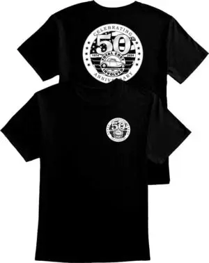 TCI 50th Anniversary logo black t-shirt